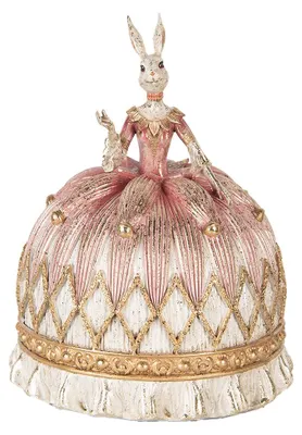 Immagine prodotto di Clayre & Eef figurina decorativa coniglio Ø 23x28 cm plastica bianca rosa