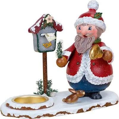 Produktbild von Weihnachtswichtel mit Teelicht (14cm) Räuchermann von Hubrig Volkskunst