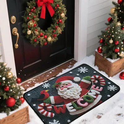 Produktbild von Fu?matte Weihnachten Weihnachtsmann, V?gel Weihnachts Fu?matte, Tš¹rmatte Weihnachten, WeihnachtsFussmatte 40 x 60 cm, Weihnachtsfu?matten fš¹r Eingangsbereich, Schlafzimmer, Arbeitszimmer