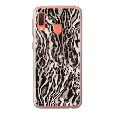 Produktbild von MuchoWow® Handyhülle Schutzhülle Hülle für Samsung Galaxy A20e Pantherdruck - Formen - Schwarz - Braun Silikon Softcase Handy Hülle - Abdeckung