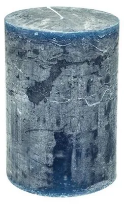 Obrázek produktu pro Svíčka značky Stumpenkerze, průměr 10 cm, výška 15 cm, tmavě modrá barva, doba hoření cca 120 hodin.