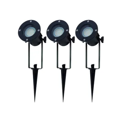 Produktbild von Ritos LED's Garden 3 x LED Gartenspot mit Erdspieß 3 x 3W schwarz warmweiß 3000K