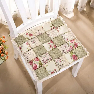 Produktbild von Weiche, bequeme Stuhl-Sitzpolster, quadratische Stuhlkissen, Spitze, Blumenmuster, warme Stuhlkissen für Heimbüro (40 x 40 cm), baumwolle, 1103, 40*40cm