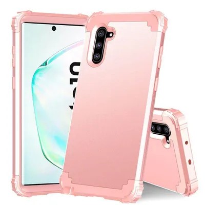 Obrázek produktu pro Galaxy Note 10 Pouzdro, 3 v 1 Hybridní Pevný PC TPU Silikon, Odolné proti nárazům Ochranné pouzdro pro Samsung Galaxy Note 10 Růžové zlato
