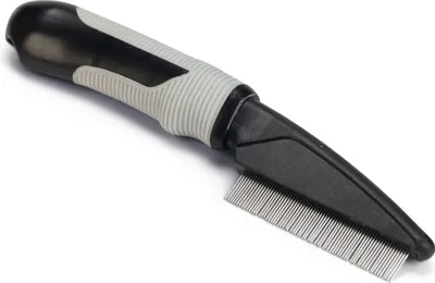 Produktbild von Beeztees Flohkamm rotierende Zinken – Hundepflege – Schwarz/Grau – 21x3,5x2,5 cm