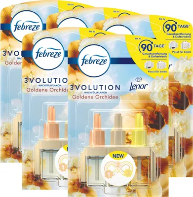 Produktbild von Febreze 3Volution Nachfüllflakon Lenor Goldene Orchidee 20ml Raumduft (5er Pack)