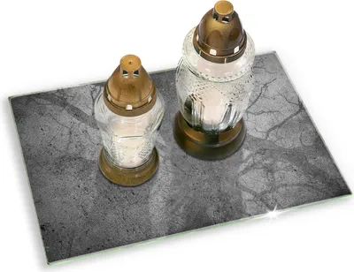 Produktbild von Untersetzer für Grabkerze Motiv Grabstein Gummifüße - 80x52 cm - Betonsteinstruktur