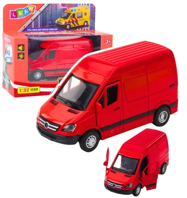 Immagine prodotto di Camion per consegne in metallo rosso 1:32 Luci Suoni