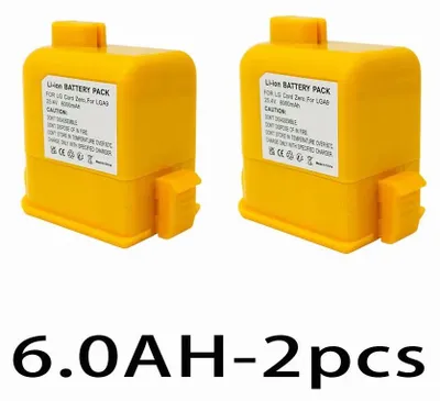 Produktbild von Ersatzakku für A9 Stielstaubsauger - Li-Ion Batterie - 6000 mAh Hochkapazität - 2er Pack - ersetzt EAC63382208 und EAC63758601