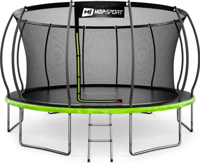 Produktbild von Hop-sport Záhradná trampolína 14ft (427cm) pumpkin - čierno/zelená s vnútornou sieťou