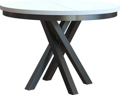 Produktbild von 4ALLHOME Esstisch Jezz Rund 100 cm, Tisch, Küchentisch, Esszimmertisch mit Metallgestellt, Holz, Natur, Speisetisch, Weiß