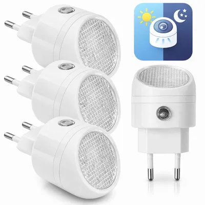 Produktbild von LED Nachtlicht 3er Set Steckdose Nachtlampe Babylicht Sensor Dämmerungssensor