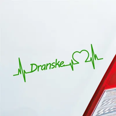Produktbild von Auto Aufkleber Dranske Herz Puls Stadt City Liebe Love Herzschlag Heimat 19x6 cm Hellgrün Sticker Heckscheibenaufkleber
