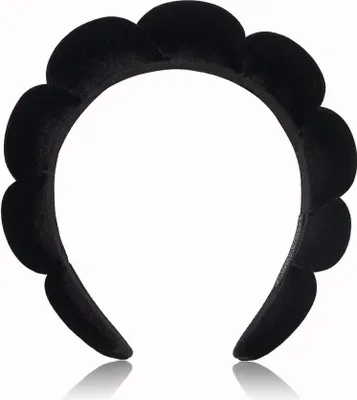 Image de Bandeau Spa Femme Éponge Maquillage Soins de la peau Nuages Éponge Noir