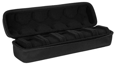 Produktbild von Uhren-Organizer mit 5 Positionen, Schutzhülle für Smartwatches mit Innenschaum, staub- und sturzsicher, 33 x 8 x 8 cm, Schwarz