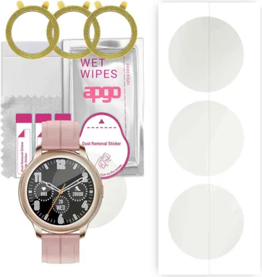 Produktbild von apgo 3 Stück Schutzfolie, Matt, kompatibel mit Tracer SMF11 Iris Smartwatch, Hydrogel Displayschutzfolie mit Positionierhilfe, Displayfolie, robust und kratzfest