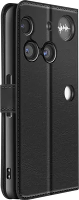 Zdjęcie produktu dla Mayaxess, etui portfelowe Nothing Phone 3 z paskiem na nadgarstek i podstawką, czarne