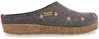 Zdjęcie produktu dla Haflinger kapcie damskie wełna Grizzly Cuoricini 741031, rozmiar:40 EU, kolor:Szary