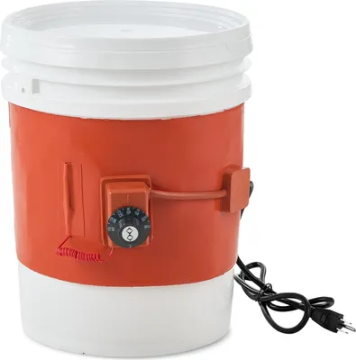 Obrázek produktu pro VEVOR ohřívač kovových sudů, 800 W, šířka 7,75 palce, ohřívací pás na kbelík pro 5 galonové sudy, nastavitelný termostat v rozsahu 86-302℉, vysoce účinný silikonový ohřívač sudů na tuk, CE schválení, oranžový