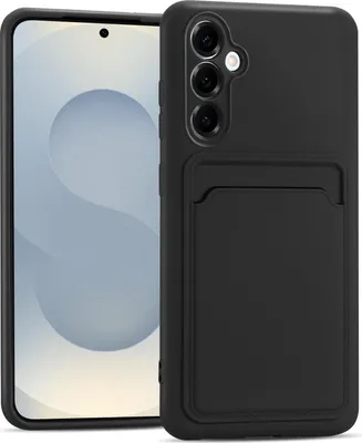Immagine prodotto di Custodia per cellulare Samsung Galaxy S25 FE Custodia protettiva in silicone con scomparto per carte Slim Wallet Case, nero
