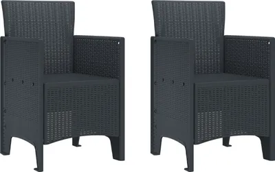 Produktbild von Möbel Gartenstühle 2 Stück Anthrazit Poly Rattan - Gartenstühle 847448