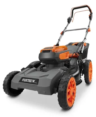 Produktbild von FUXTEC 40V Akku Rasenmäher FX-E2RM46PROSET | Akkurasenmäher mit Antrieb | 46 cm | 2x 5Ah Akku & Schnellladegerät | Mulchfunktion | 50L Fangkorb