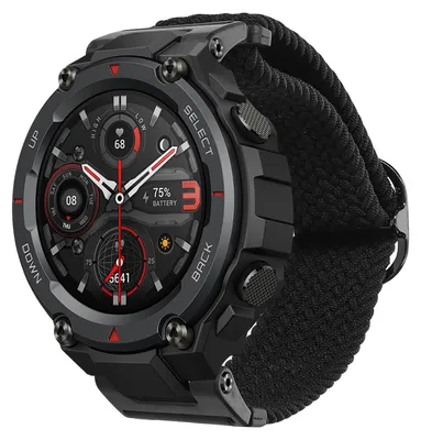 Produktbild von kwmobile Armband kompatibel mit Huami Amazfit T-Rex / T-Rex Pro - Nylon Fitnesstracker Sportarmband Band in Schwarz - Innenmaße von