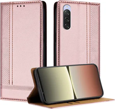 Produktbild von Handyhülle für Sony Xperia 10 V Leder Flip Klappbare Schutzhülle mit Standfunktion Pink
