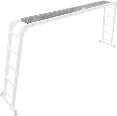 Produktbild von Craftfull Arbeitsplattform für Mehrzweckleiter CF-104A - Anti-Rutsch-Trittfläche - Pflegeleicht - Aluminium - 150 kg (4x5)