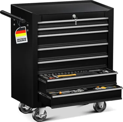 Produktbild von MASKO® Werkstattwagen 7 Schubladen, abschließbar, massives Metall, ohne Werkzeug