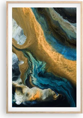 Produktbild von Gerahmtes Poster - Rahmen in heller Eiche - Abstraktion verschüttet Gold - 61x91,5 cm - Wand Bild - Wanddeko - Wandbilder - Kunstposter - Wandposter - Bilderrahmen - Bilder - P2NPA61x91-4431