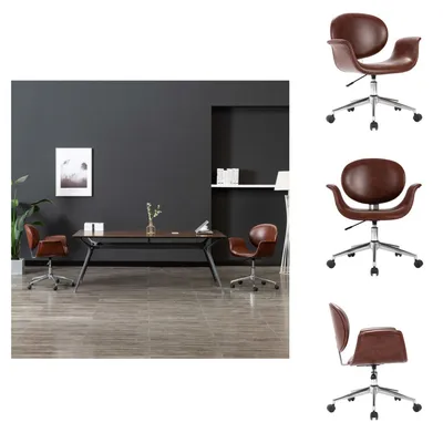Produktbild von vidaXL Drehbarer Bürostuhl Braun Kunstleder -  Bürostühle