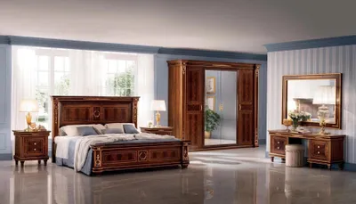 Produktbild von Schlafzimmer Hotel Betten Doppel Bett Design Holz 180x200cm Möbel arredoclassic