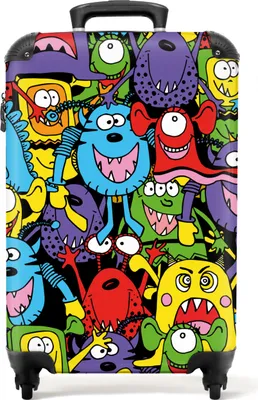 Produktbild von NoBoringSuitcases.com® - Kindertrolley-Monster - Kinderreisekoffer - 55x35x25Handgepäck Koffer 55x35x20 cm, 36L,