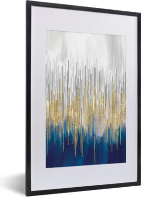 Produktbild von MuchoWow® Gerahmtes Poster Abstrakt - Gemälde - Öl 40x60 cm - Poster mit Schwarzem Bilderrahmen Wandposter Rahmen Foto Bilder - Poster in Rahmen
