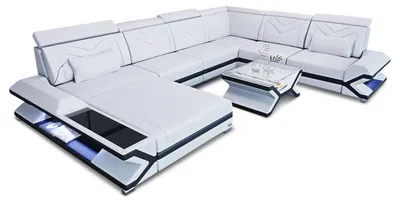 Produktbild von Mini Wohnlandschaft Napoli XXL U-Form in Leder