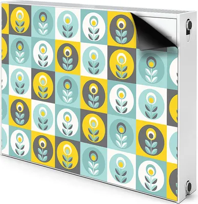 Produktbild von Magnet Radiator Magnet Mat Heizkörper Heizung Verkleidung Abdeckung 80x60 cm  - Blumenmuster
