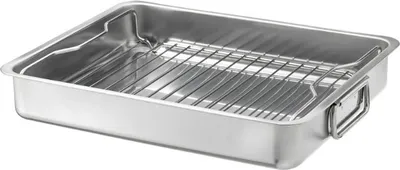 Produktbild von Ikea Koncis Ofenform mit Rost, Edelstahl 40x32 Spülmaschinenfest Backofenfest