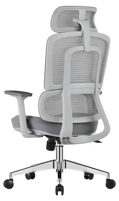 Produktbild von Hellgrauer Bürostuhl mit ergonomischem Design und Mesh-Rückenlehne