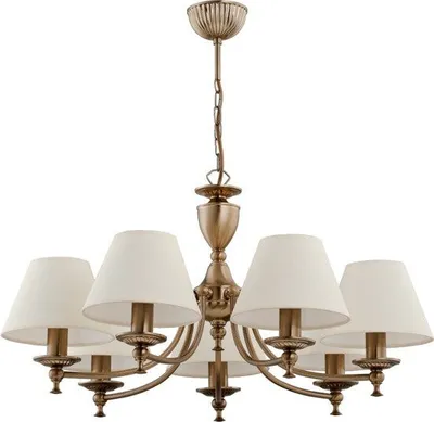 Immagine prodotto di Lampadario SOFIA oro-bianco 7xE14x10W in metallo, dimensioni: 66x50,8x50,8 cm Alfa