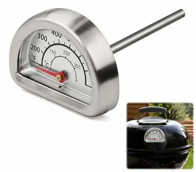 Ofenthermometer aus Edelstahl, 7 cm Sonde, 0–400 °C