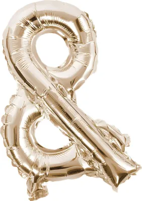 Image de Ballon en plastique Signes et &, or rose, env. 40 cm, à gonfler à l'air