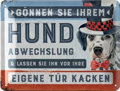 Produktbild von LANOLU Schild Hunde kacken verboten, lustiges hier ist kein Hundeklo Schild Metall, Blechschild mit Spruch Gönnen Sie Ihrem Hund, 15x20cm