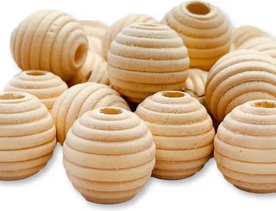Zdjęcie produktu dla Koraliki drewniane prążkowane 14mm 50 sztuk