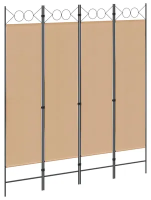 Image de Paravent 4 panneaux Beige 160 x 180 cm Tissu