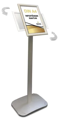 Productafbeelding van Posterstandaard - Reclamebord A4 - Aluminium - Zilver - Staand of liggend, informatiebord