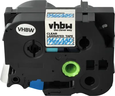 Produktbild von vhbw Schriftband-Kassette kompatibel mit Brother PT RL700S, P900W, P950NW, P950W, P900NW Etiketten-Drucker 8m x 36mm Blau auf Transparent, Laminiert
