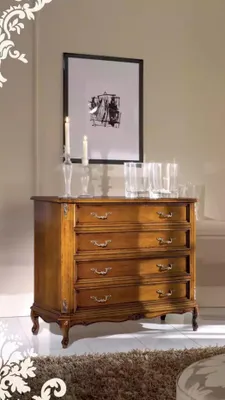 Image de Commode classique 4 tiroirs de luxe Meuble en bois Bureau