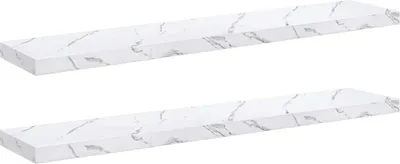 Immagine prodotto di vidaXL Mensola da parete, 2 pezzi, marmo bianco, 120 x 23,5 x 4 cm, materiale in legno