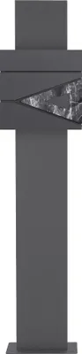 Produktbild von ML-Design Briefkasten mit Zeitungsfach, 37x36,5x11 cm, Anthrazit/Marmoroptik, inkl. Ständer